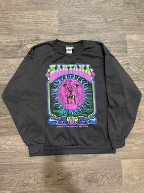 NWOT Black Graphic Crewneck Sweatshirt with Purple Lion Motif